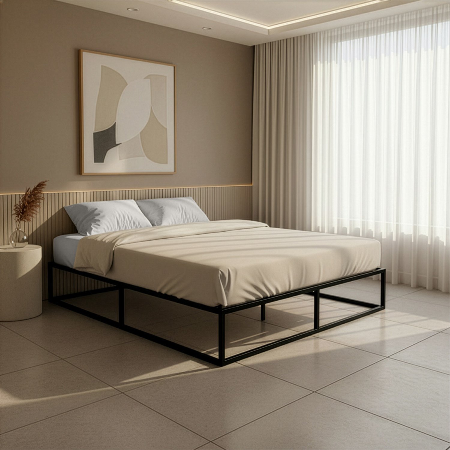 2dekans Bedframe Metaal 160 x 200 Zwart - Niet in originele verpakking