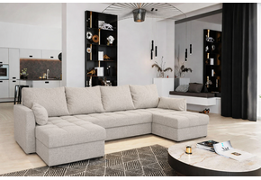 2dekans U-bank Kos Beige - Slaapbank met opbergruimte -  (Lichte beschadigingen + Niet in originele verpakking - Kans op schade)