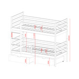 OP=OP Stapelbed met Lade Nino - 2-persoons 90 x 200 Wit