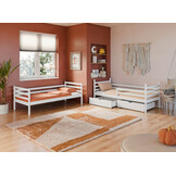 OP=OP Stapelbed met Lade Nino - 2-persoons 90 x 200 Wit