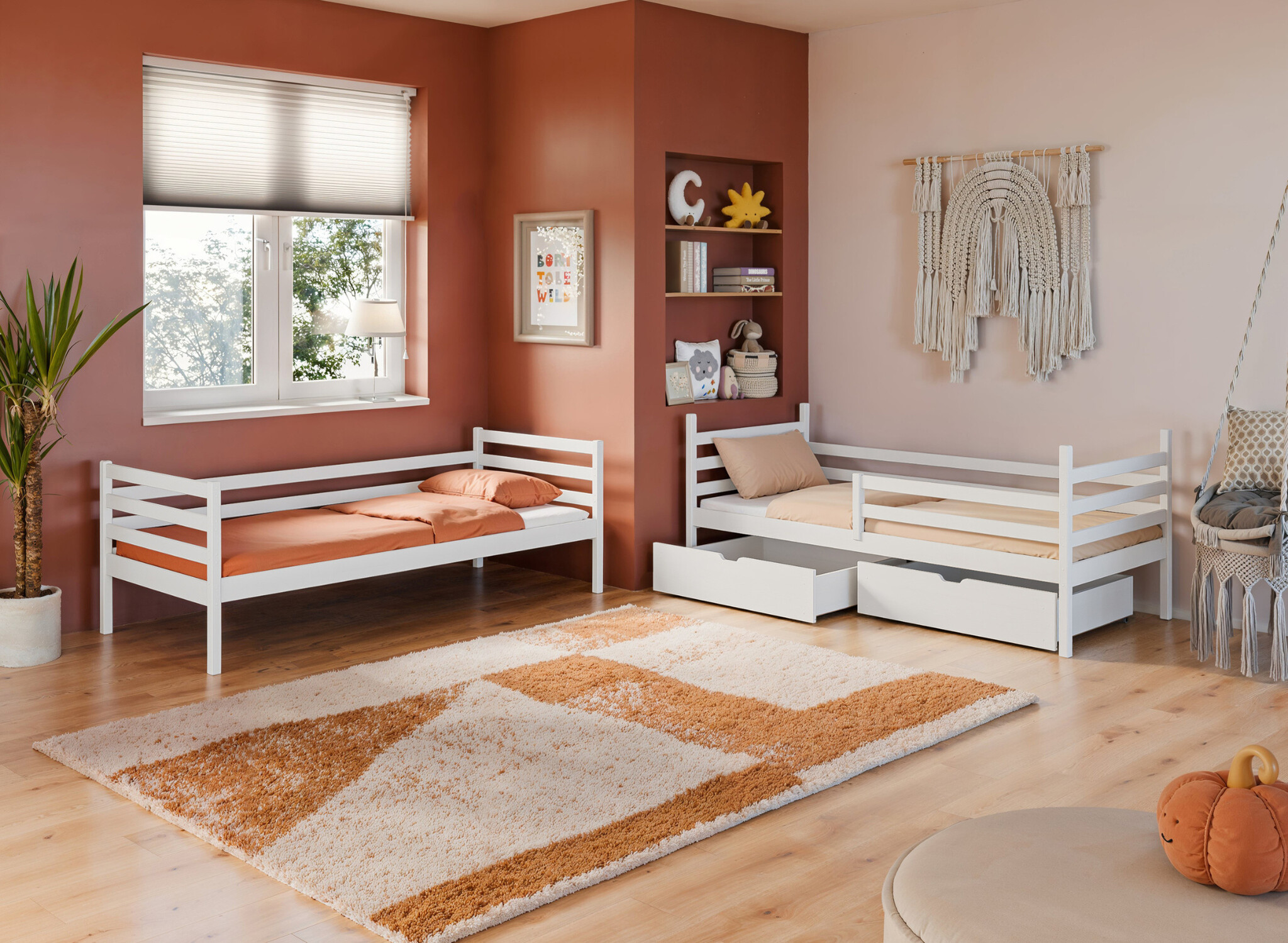 OP=OP Stapelbed met Lade Nino - 2-persoons 90 x 200 Wit