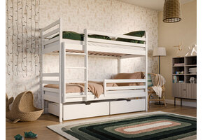 OP=OP Stapelbed met Lade Nino - 2-persoons 90 x 200 Wit