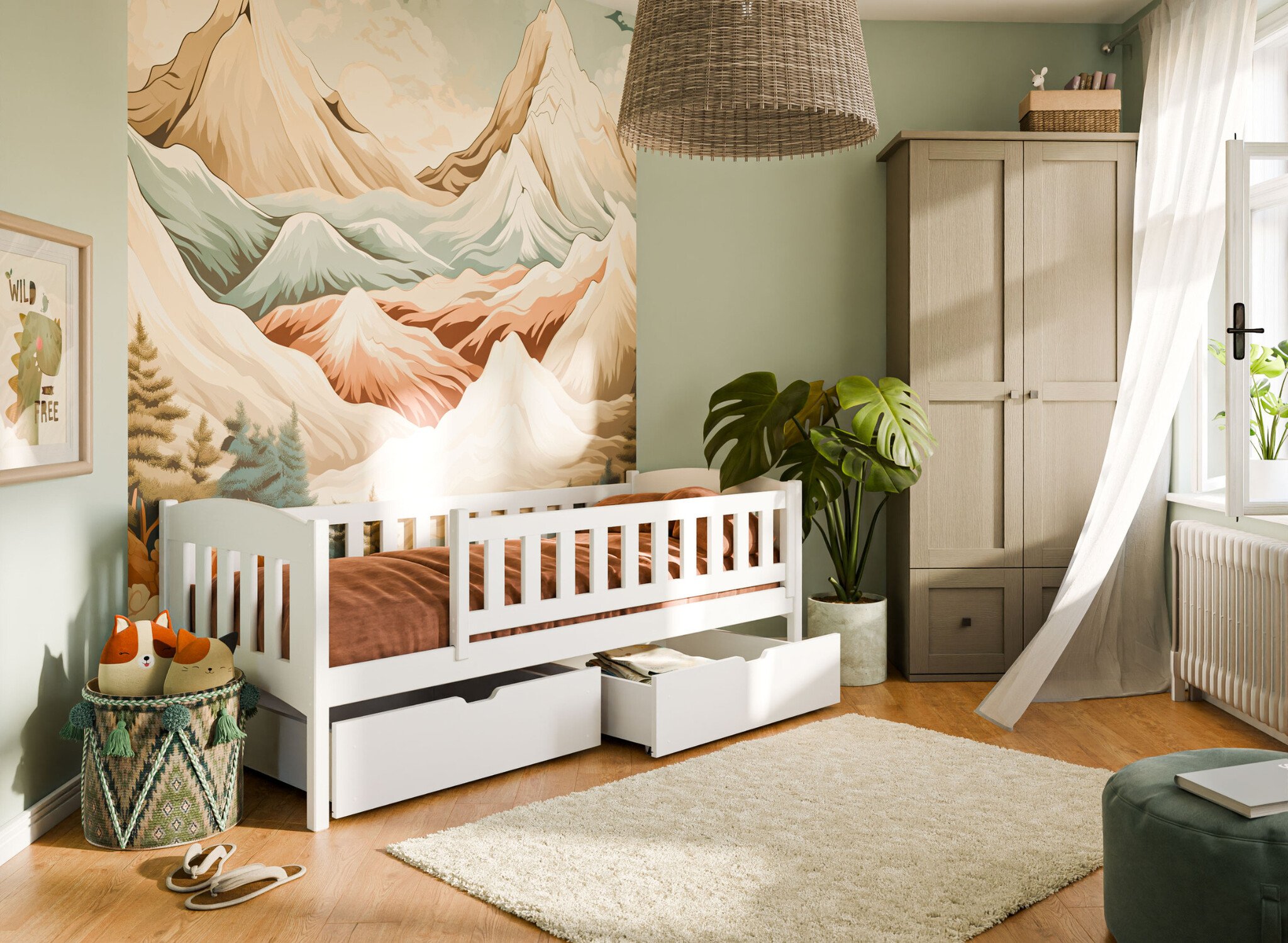 OP=OP Kajuitbed met Lade Gino - 90 x 200 Wit