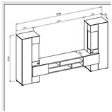 Wandcombinatie Koblenz - Walnoot / Zwart