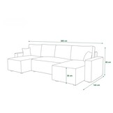 OP=OP Slaapbank met opbergruimte Pom | U-bank | Ribstof Beige