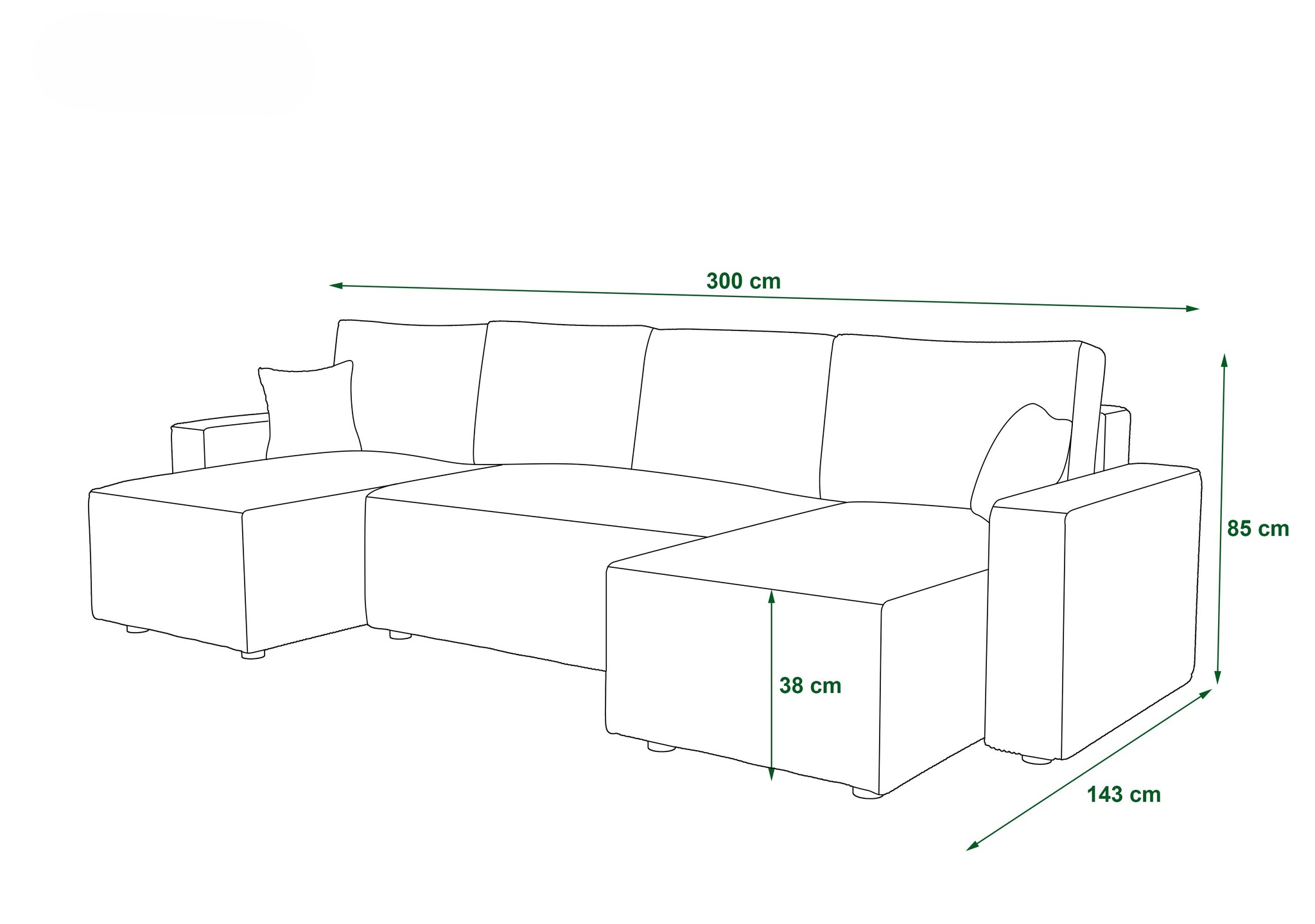 OP=OP Slaapbank met opbergruimte Pom | U-bank | Ribstof Beige
