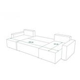 OP=OP Slaapbank met opbergruimte Pom | U-bank | Ribstof Beige