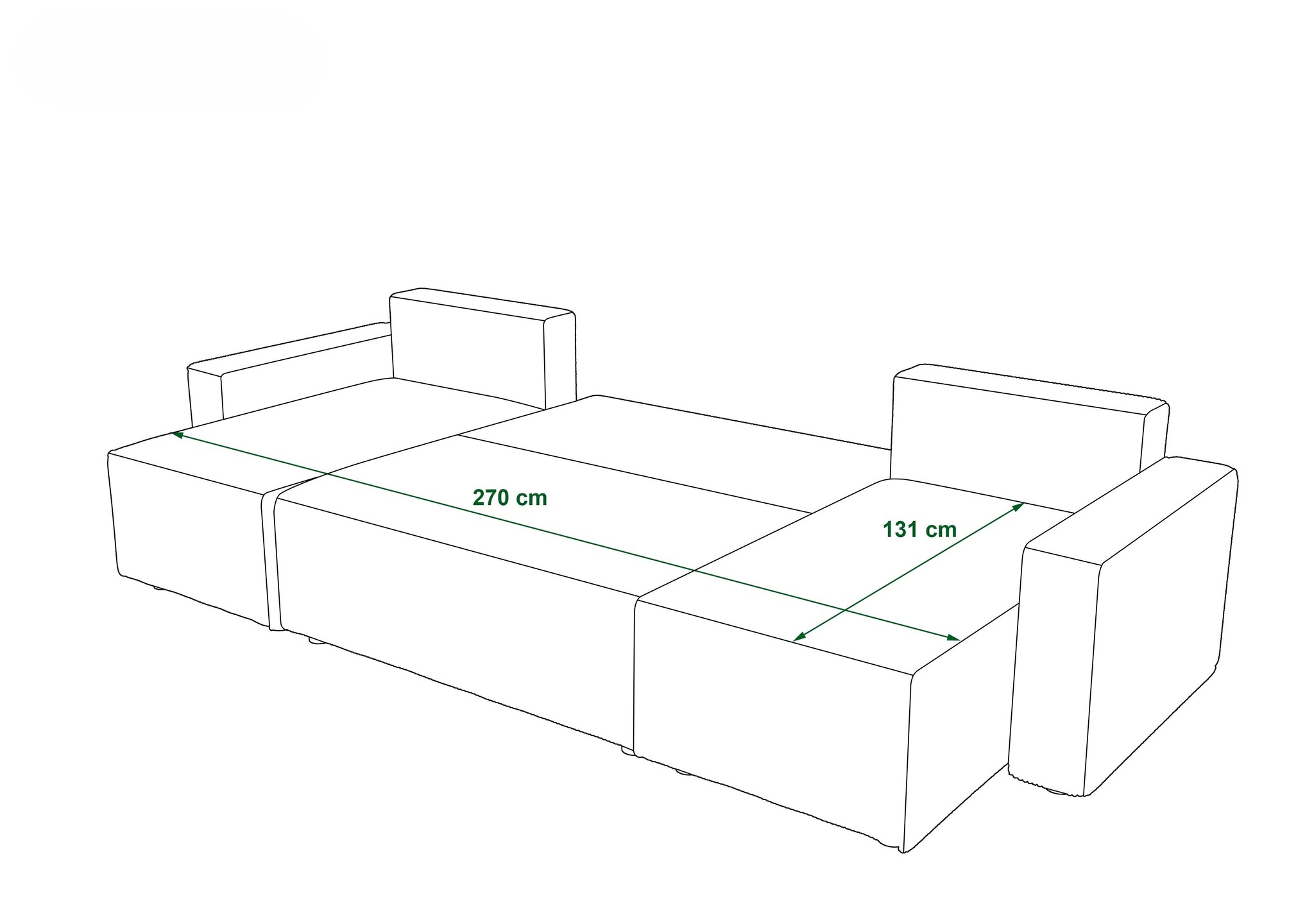 OP=OP Slaapbank met opbergruimte Pom | U-bank | Ribstof Beige