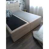 2dekans Opberg Boxspring Levi 160 x 200 Beige - (2 verschillende matrassen - Niet in originele verpakking - Kans op schade)