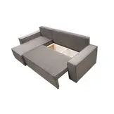 2dekans Slaapbank Karlo - Velvet Beige - L-Hoekbank 3-zits met opbergruimte - Universeel | Niet in originele verpakking - Kans op schade)