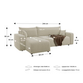 2dekans Hoekbank Teddy stof Pim Grijs - Universeel - Slaapbank met opbergruimte - Niet in originele verpakking - Kans op schade