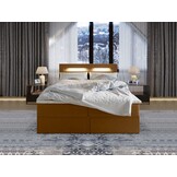 OP=OP Opbergboxspring met Lade Lucius - 160 x 200 Velvet Beige