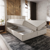 OP=OP Opberg Boxspring Monza 180 x 200 Naturel Beige | Incl. Pocketvering matrassen