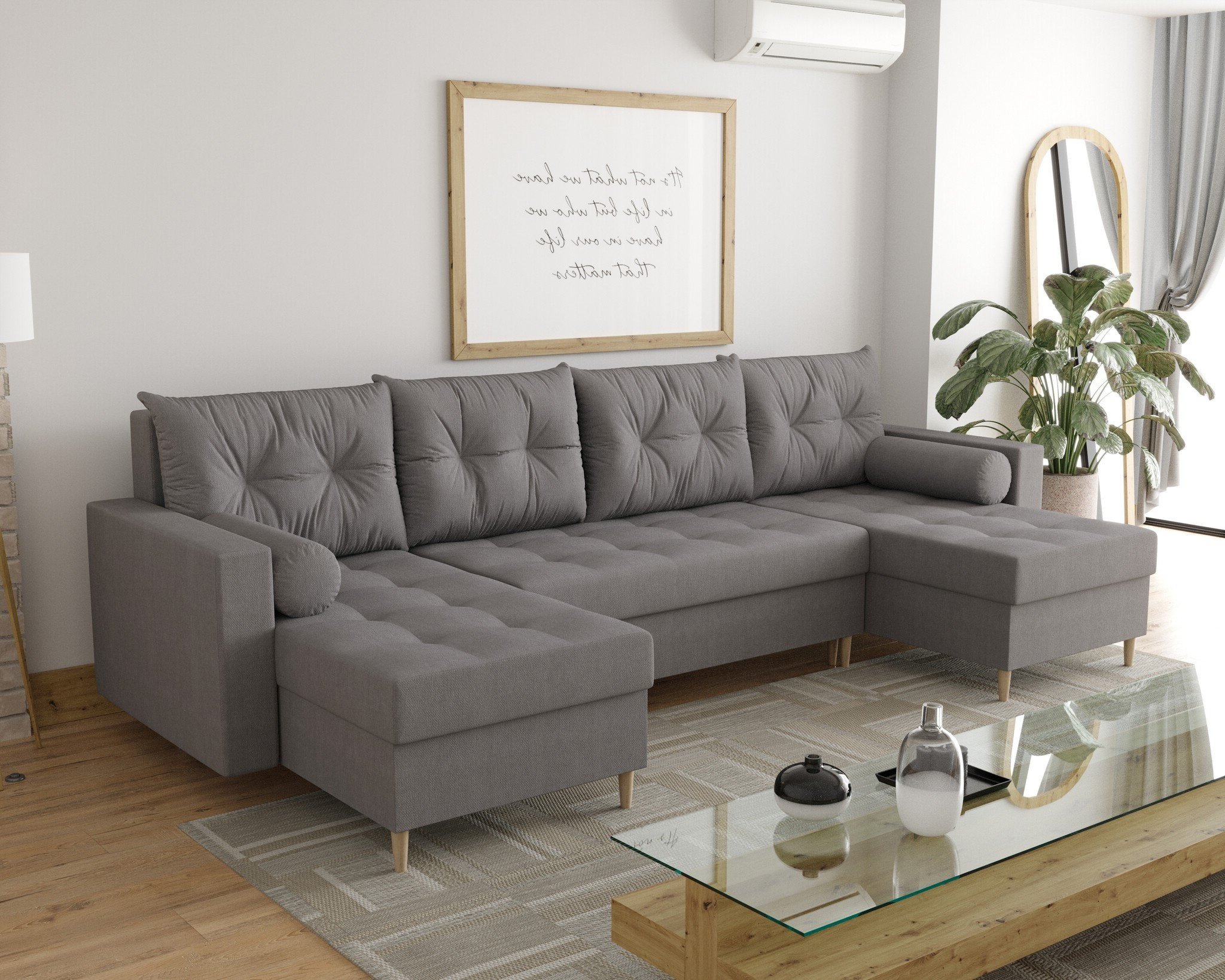 OP=OP Slaapbank met opbergruimte Mick | U-bank Bruin