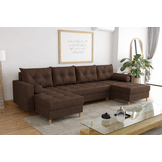 OP=OP Slaapbank met opbergruimte Mick | U-bank Bruin