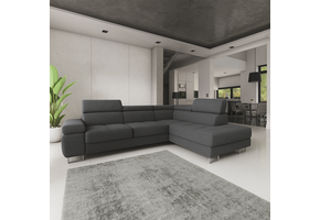 OP=OP Slaapbank met opbergruimte Sem | Hoekbank - Antraciet - Rechts