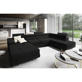 OP=OP Slaapbank met opbergruimte Sem | Rechts | U-bank XL - Zwart