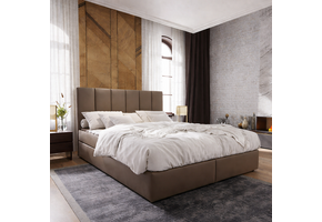 OP=OP Vaste Boxspring Monza 160 x 200 Skaileer Beige | Incl, Groot medium pocketvering Matras