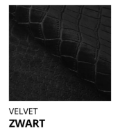 OP=OP Vaste Boxspring Croco - 160 x 200 Velvet Zwart| Incl. Voetbord + Pocketvering