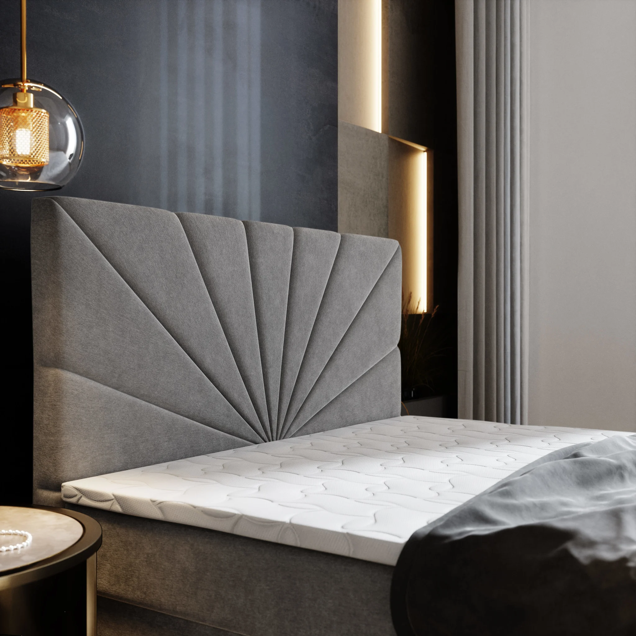 OP=OP Vaste Boxspring Sunny 90 x 200 Skaileer Wit