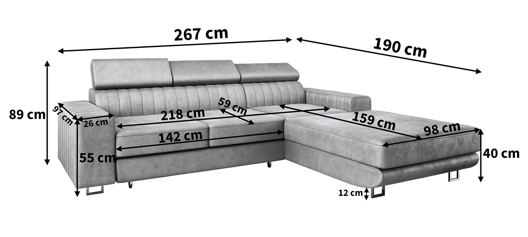 Showroommodel Slaapbank met opbergruimte Nero | L-Hoekbank Rechts Donkerbeige