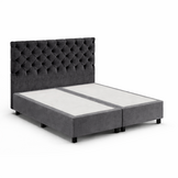 OP=OP Opberg Boxspring zonder Matras Yara | 160 x 200 Velvet Antraciet - 40 cm hoge opslagruimte | 2 verschillende stoffen