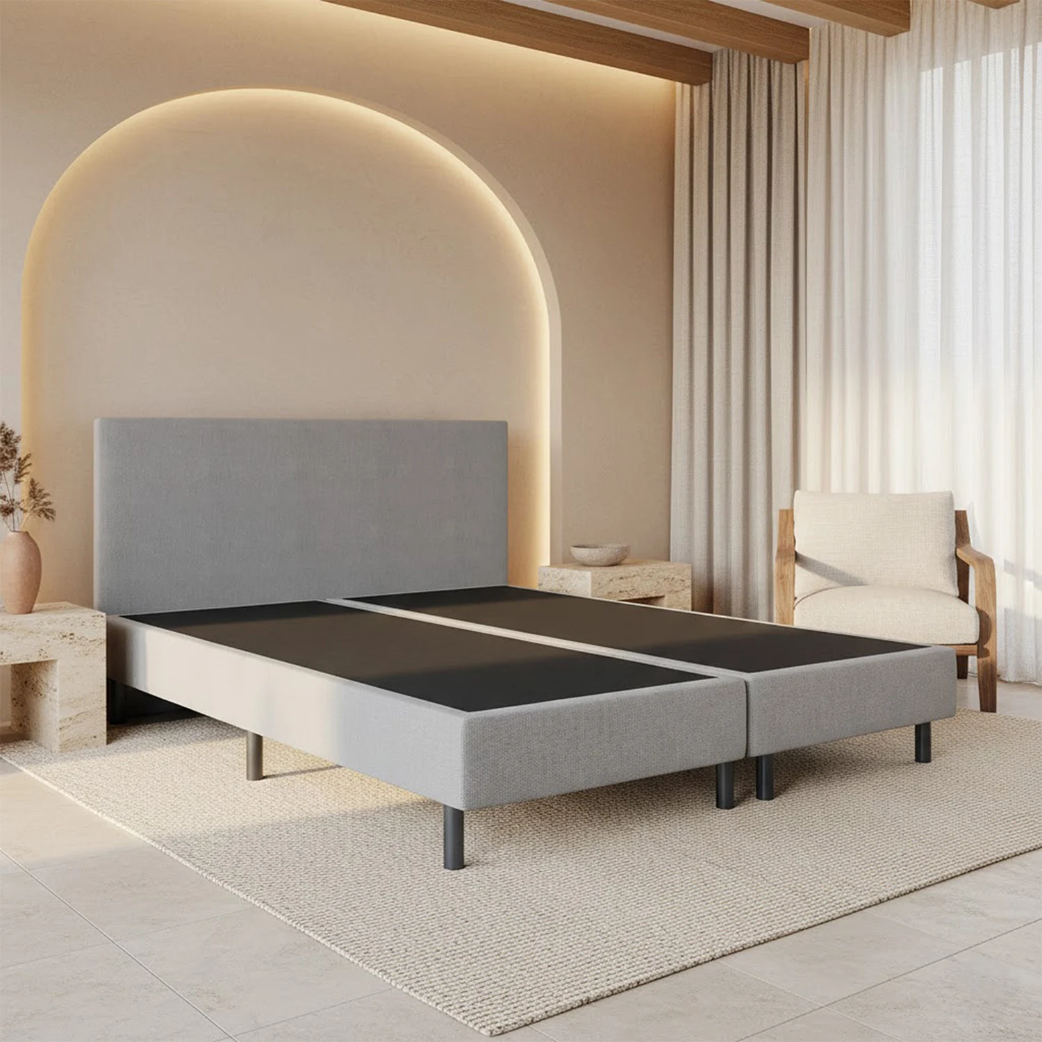 OP=OP Boxspring Zonder Matras -180 x 220 Grijs