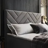 OP=OP Elektrische Boxspring Delux Chevron | 160 x 200 Velvet Antraciet | Incl. Pocketvering