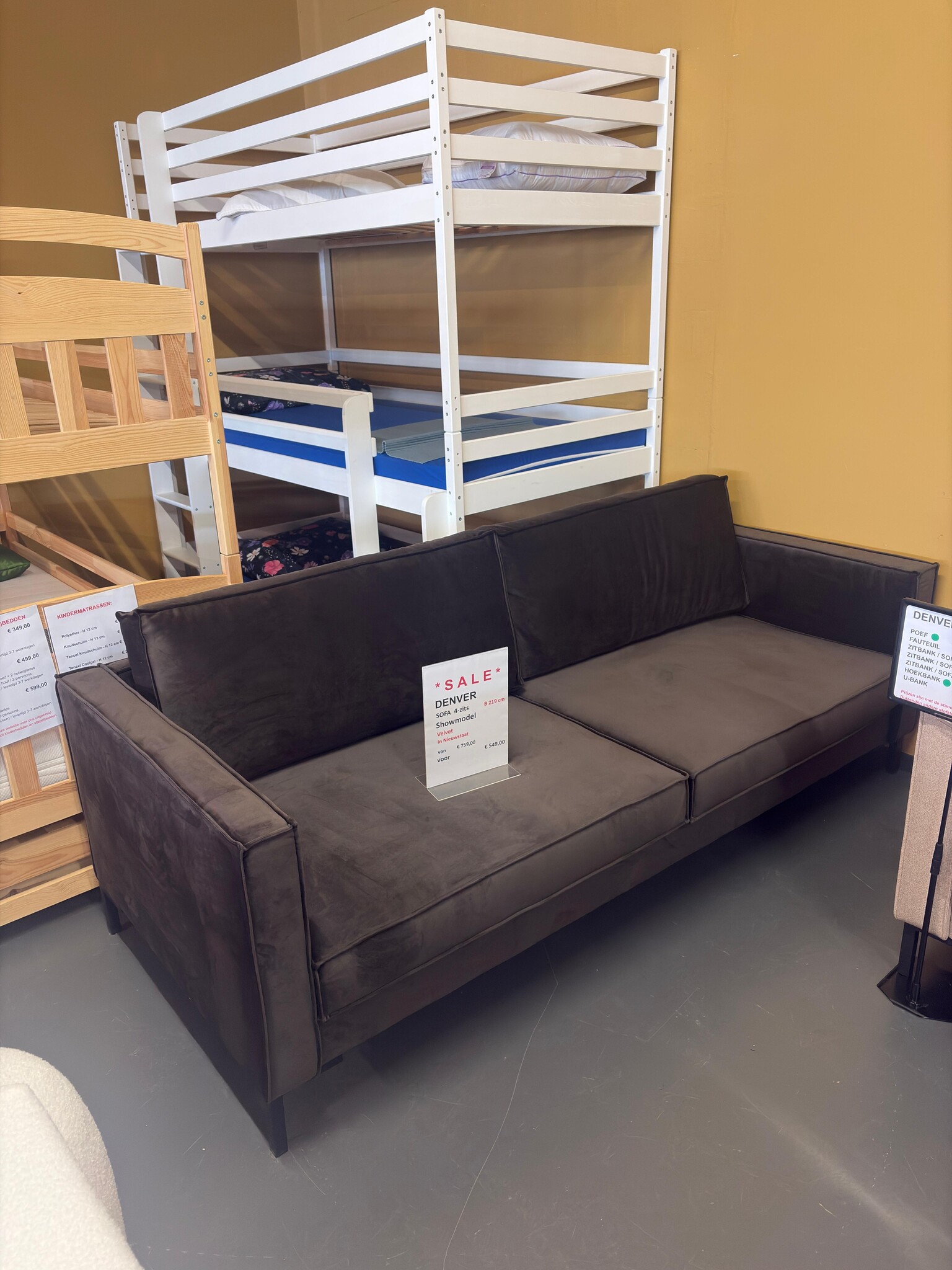 Showroommodel Zitbank Denver - Velvet Antraciet