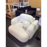 Showroommodel Fauteuil Morris - Teddy stof Wit - Pootje ingedeukt