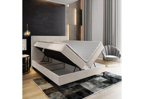 OP=OP Opberg Boxspring Basic | 140 x 200 Beige | 40 cm extra hoge opslagruimte