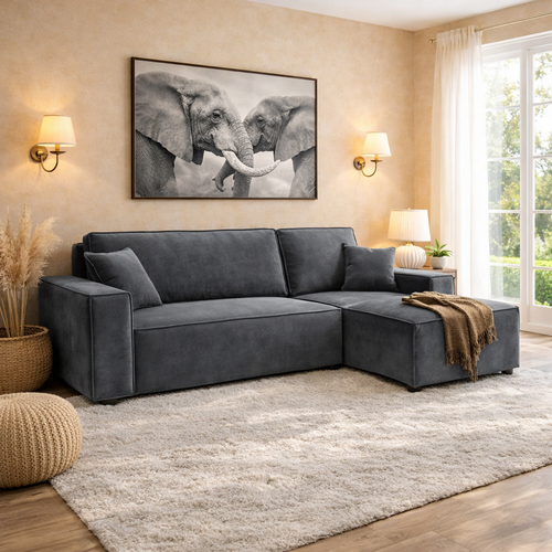 Hoekbank Velvet Karlo - Universeel - Slaapbank met opbergruimte