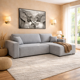 Slaapbank Velvet Karlo - Hoekbank 3-zits met opbergruimte - Universeel