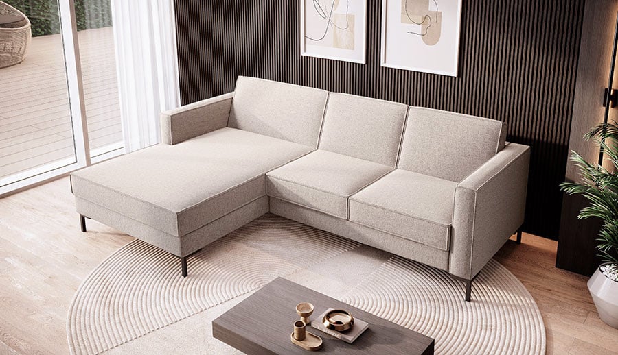 Showroommodel Hoekbank Denver | Rechts | Beige | L-Hoekbank - Niet in originele verpakking - Kans op schade