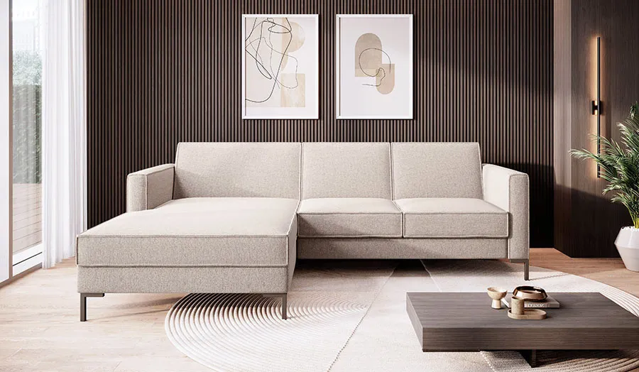 Showroommodel Hoekbank Denver | Rechts | Beige | L-Hoekbank - Niet in originele verpakking - Kans op schade