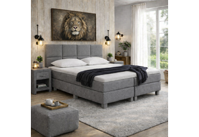 OP=OP Vaste Boxspring Levi 180 x 200 | Incl. Groot medium Pocketvering 300 veren m2