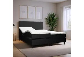2dekans Elektrische Boxspring Basic 180 x 200 Zwart | Frame hapert - Niet in originele verpakking - Kans op schade