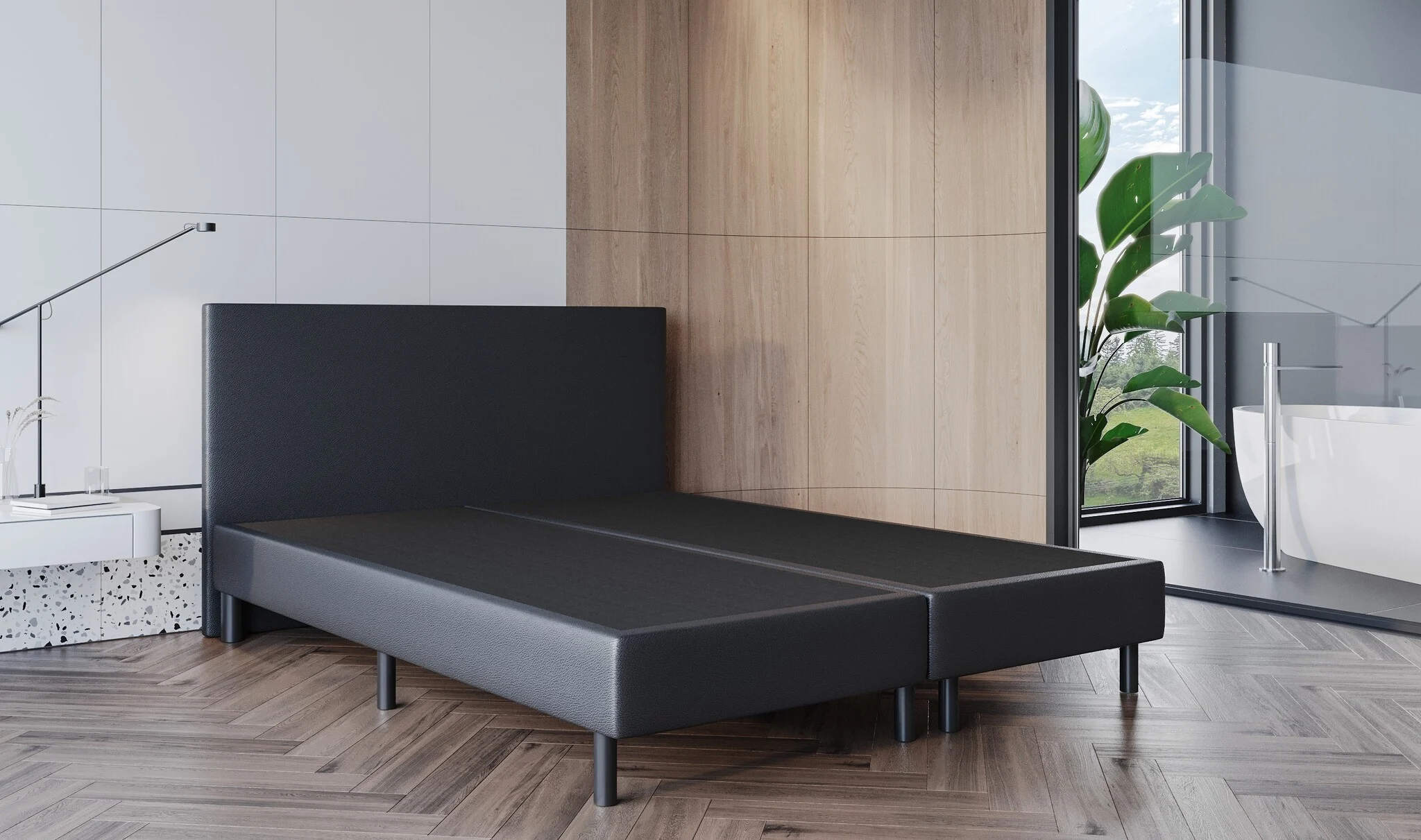 ACTIEDEAL Boxspring Zonder Matras 200 x 200 - Skaileer Zwart