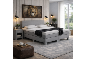 OP=OP Vaste Boxspring Basic | 120 x 220 Grijs