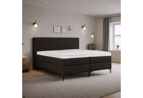 OP=OP Vaste Boxspring - Antislip - 160 x 200 Suede Antraciet | Incl. 2x Stevig Pocketvering 300 veren m2