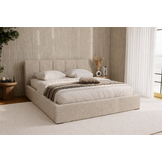 OP=OP Opberg Bed Monza | 200 x 200 Naturel Beige | Metaal incl. gasdrukveren
