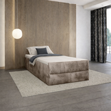 OP=OP Vaste Boxspring Croco - Zonder Hoofdbord | 80 x 220 Velvet Beige |Incl. Voetbord