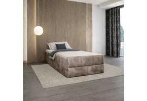 OP=OP Vaste Boxspring Croco - Zonder Hoofdbord | 80 x 220 Velvet Beige |Incl. Voetbord