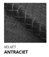 OP=OP Vaste Boxspring Croco - 180 x 200 Velvet Antraciet |Incl. Voetbord