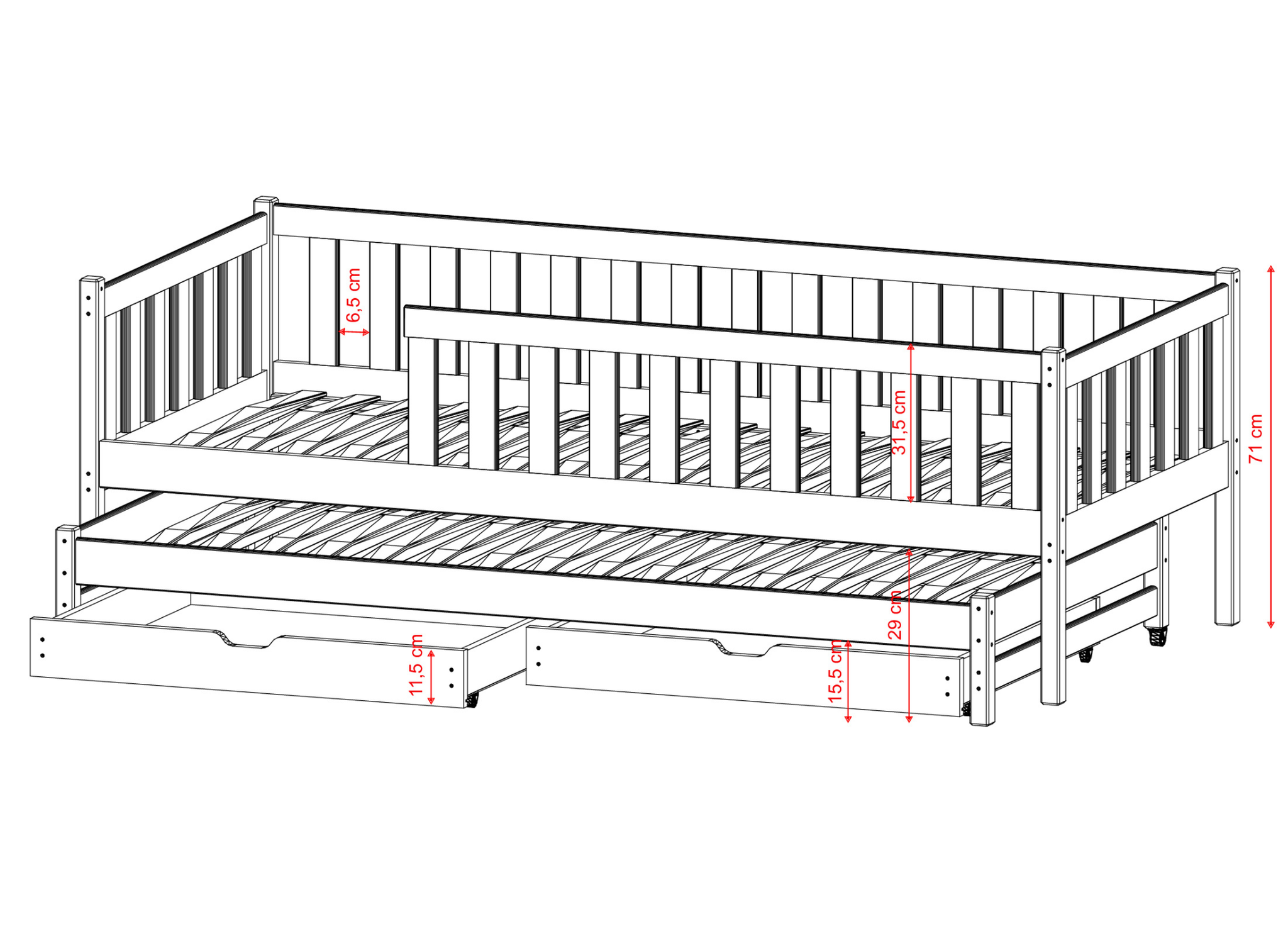Kajuitbed Cody - Wit - Direct Leverbaar!