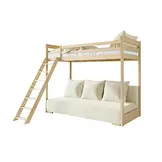 Hoogslaper met Slaapbank Sophie - Naturel / Ribstof Creme - Direct Leverbaar!