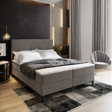 OP=OP Opberg Boxspring Basic | 140 x 200 Velvet Taupe