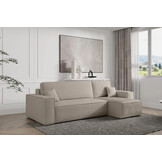 2dekans Hoekbank Karlo Ribstof Beige - Universeel - Slaapbank met opbergruimte [Niet in originele verpakking - Kans op schade]