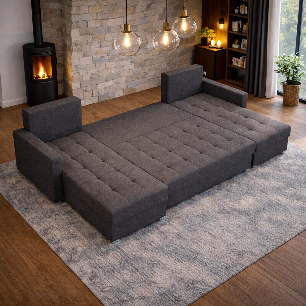 U-Bank Kos - Universeel - Slaapbank met opbergruimte - Zitcomfort Stevig