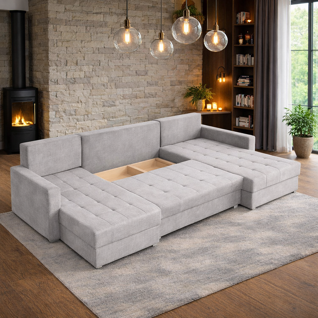 U-Bank Kos - Universeel - Slaapbank met opbergruimte - Zitcomfort Stevig